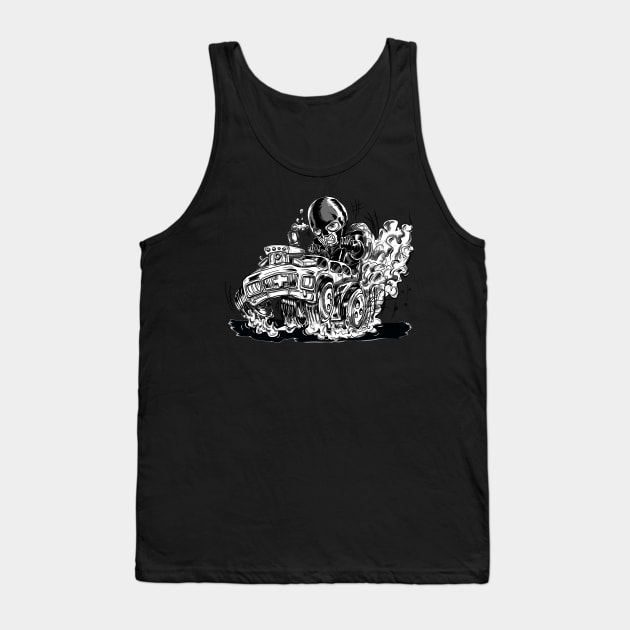 Ski Mask wearing Hot Rod Driving Riot Tank Top by silentrob668